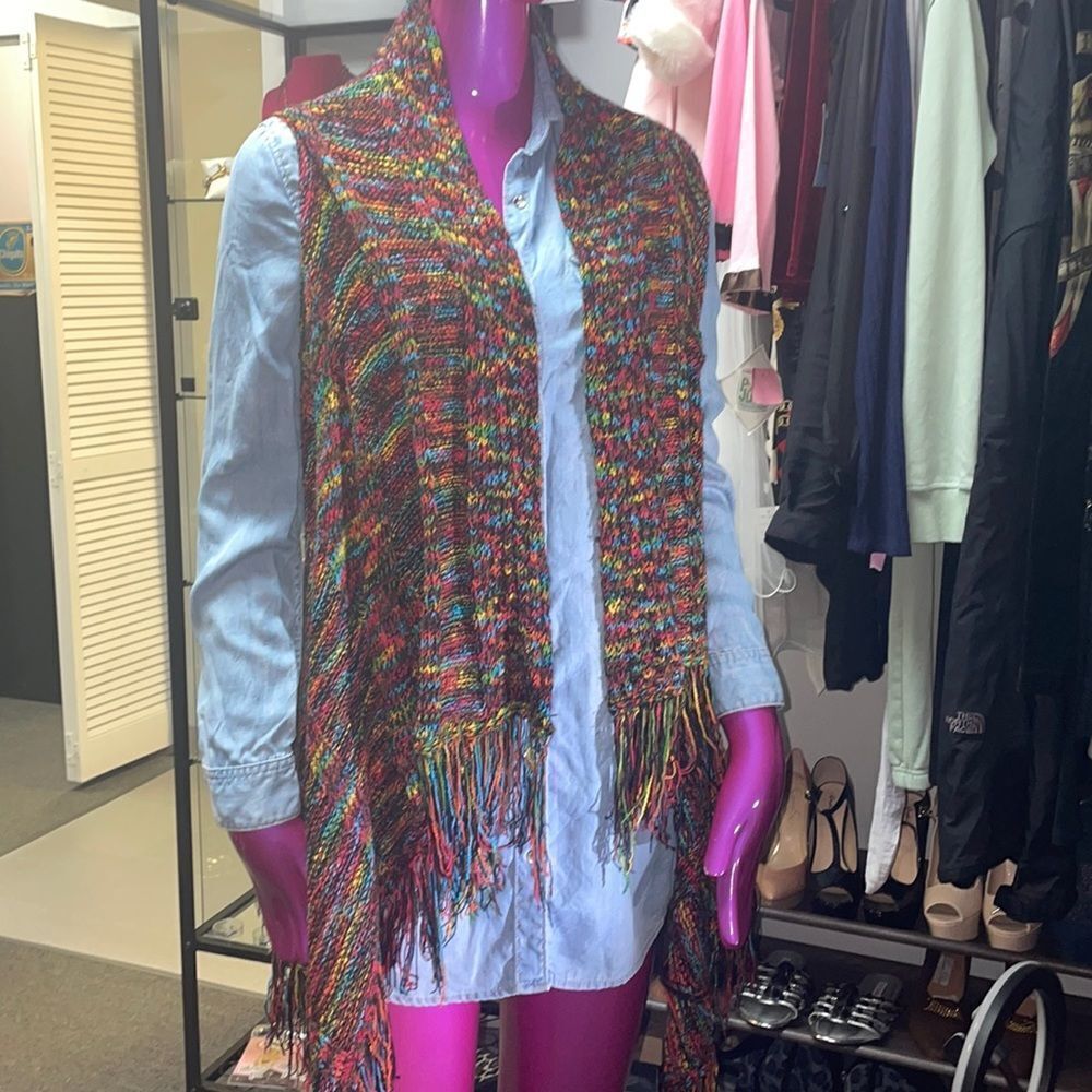 West 36 crotchet fringe vest